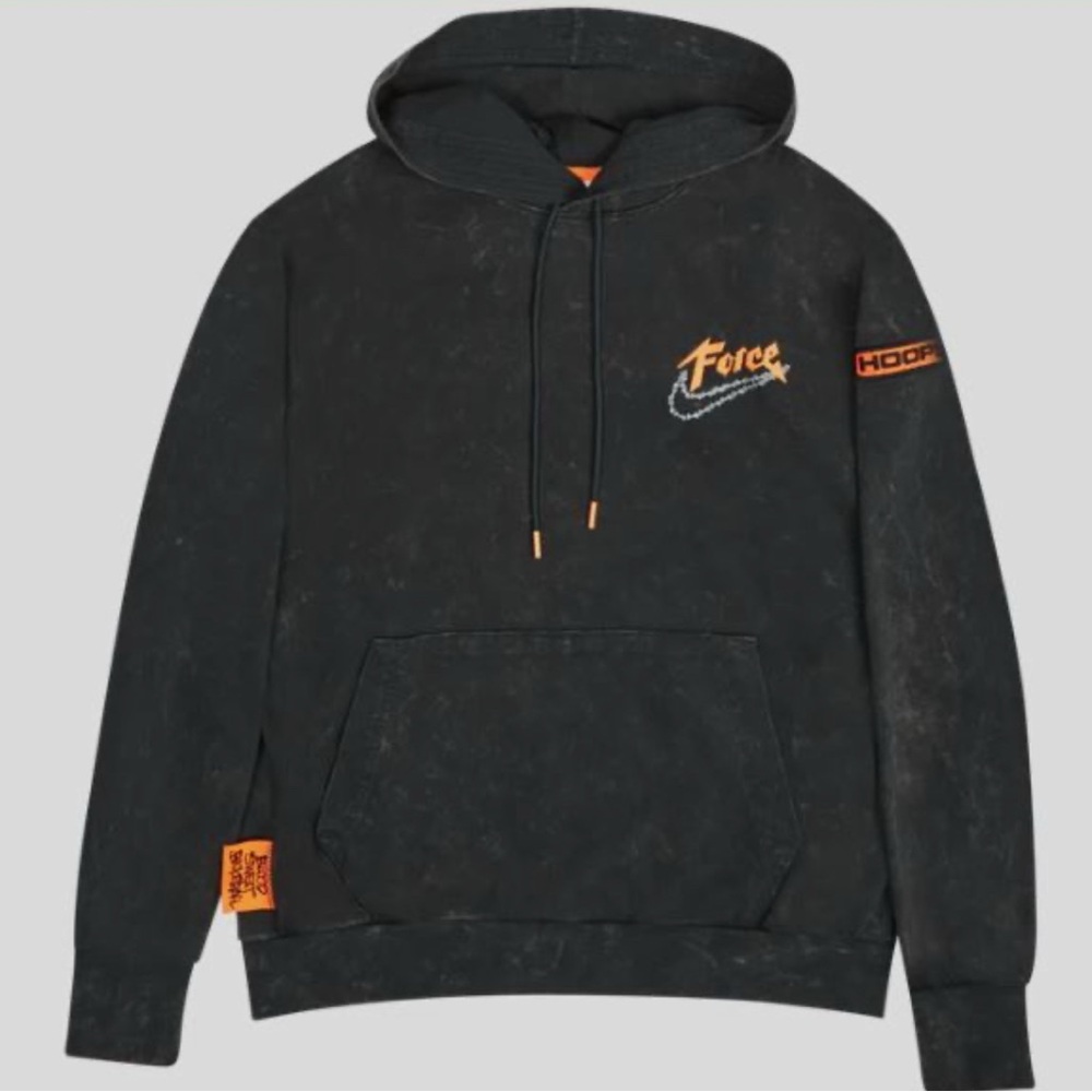 🔥 Nike Force Hoops Narrative Hoodie — Black Acid Wash (Size Large) 🔥
